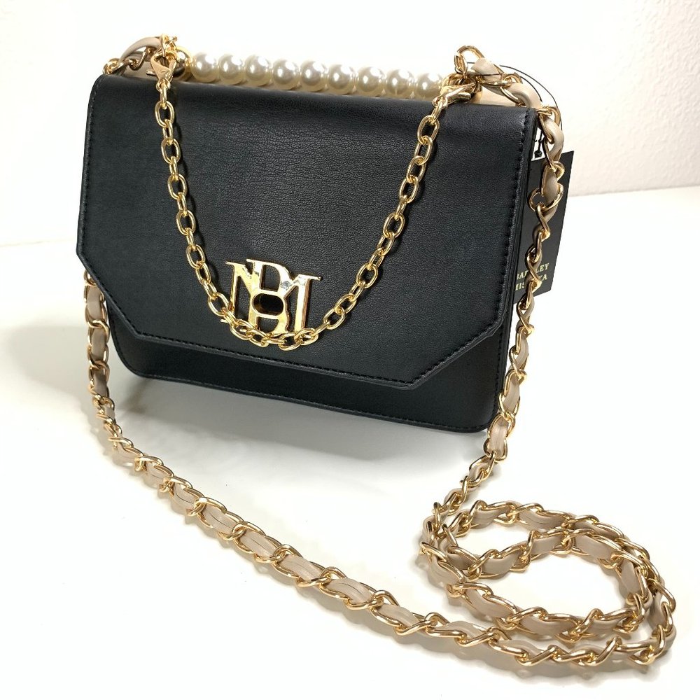 Badgley Mischka Crossbody Bag Double-Sided Blk Pnk